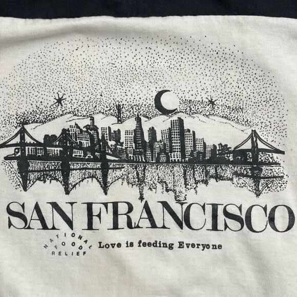 San Francisco Skyline Vintage 90s Sweatshirt Mens L Y2K Zip Destination Pullover - Picture 3 of 10